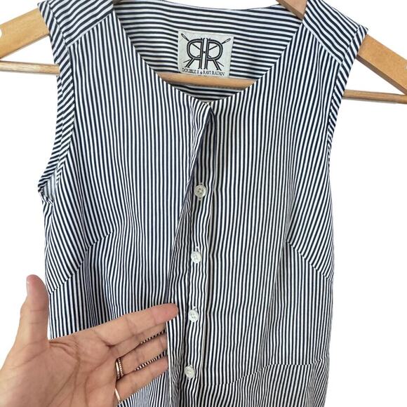 DOUBLE R by Ravi Ratan Custom Tailored Cotton Sleeveless Blouse Sz S/M - Picture 4 of 12